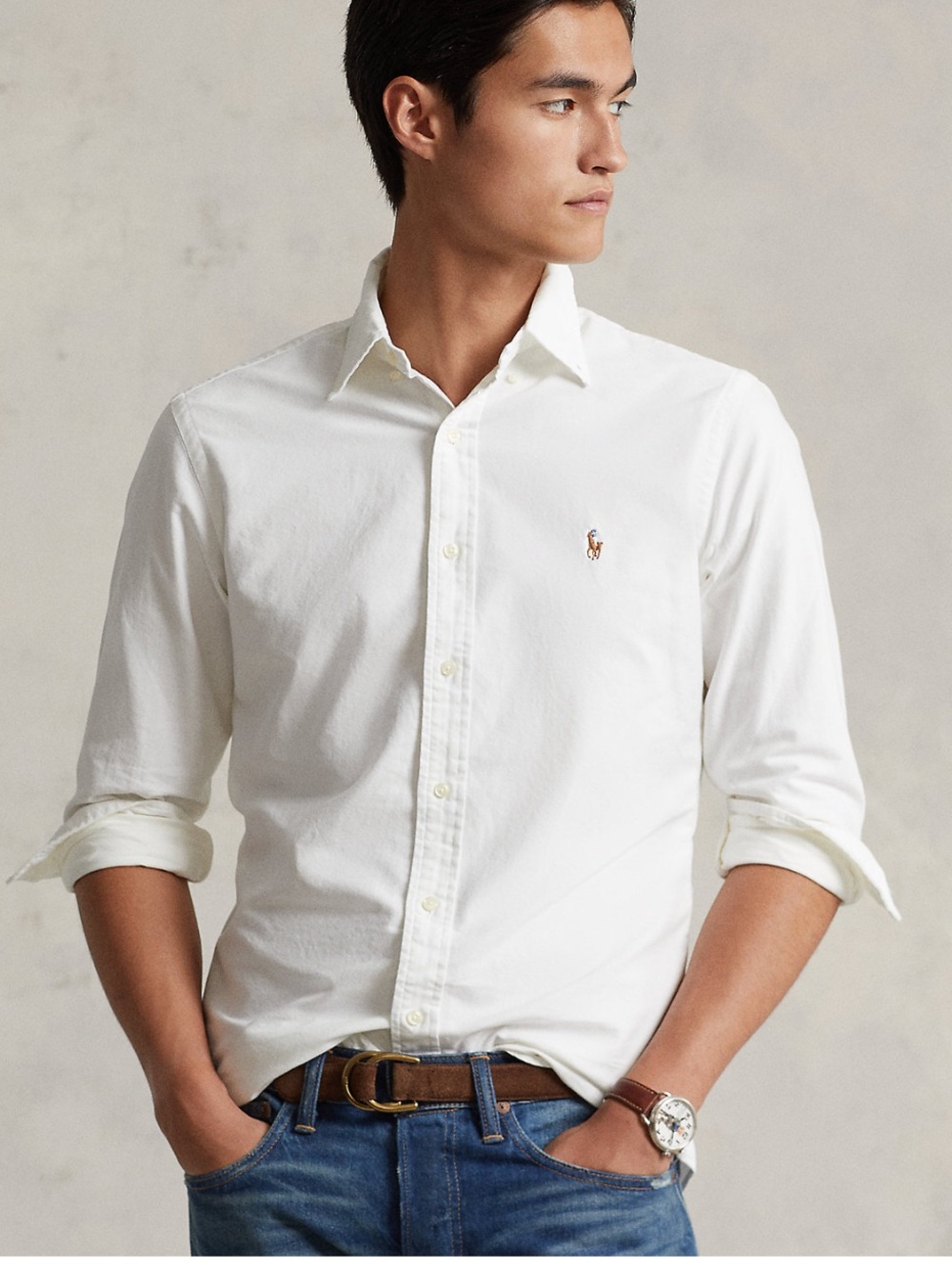 Ralph Lauren White Men's Button-Down Oxford Shirt